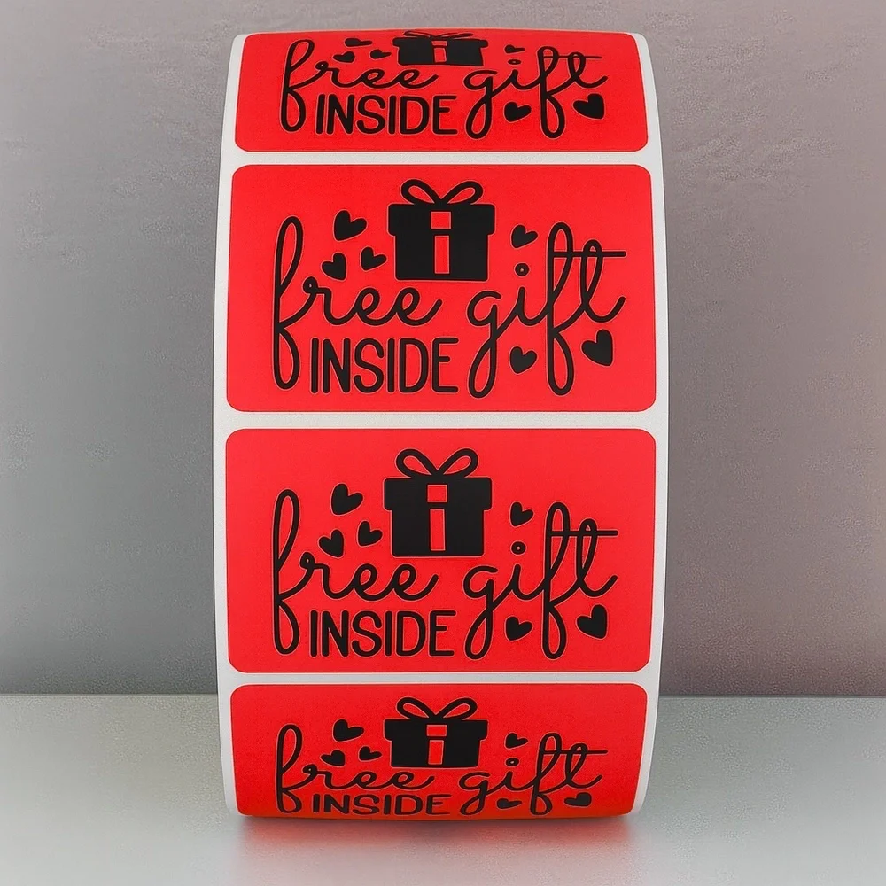 Free Gift Inside Stickers – Cute Labels for Packaging and Small Business